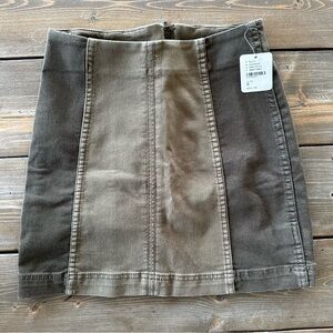Free People stretch denim pencil mini skirt